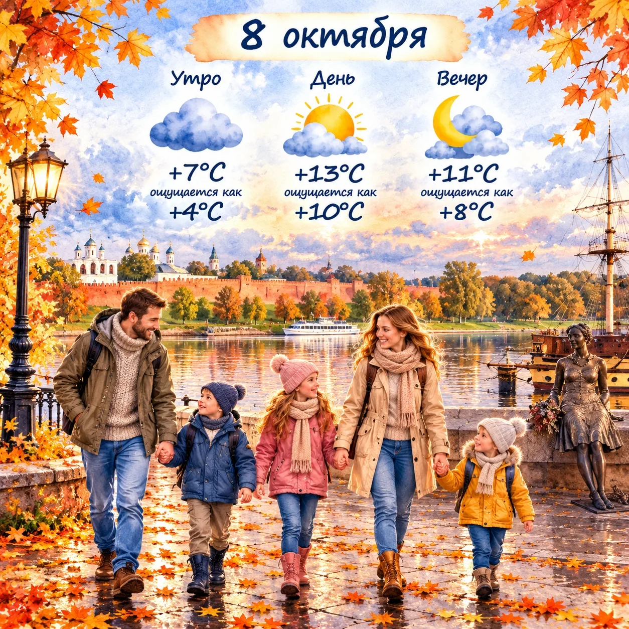 🌿 Как одеть ребёнка завтра, 8 октября?