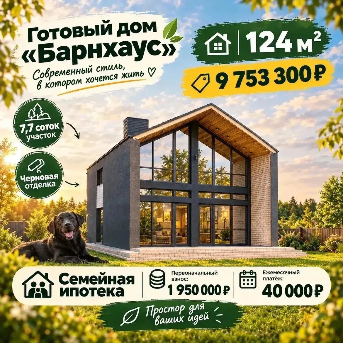 🏡Барнхаус   124 м в закрытом посёлке премиум класса!!!
