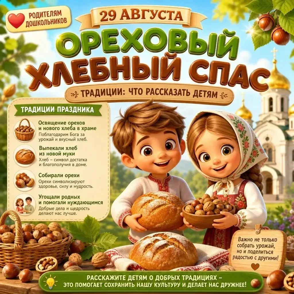 Сегодня завершается череда летних Спасов. Если Яблочный — это сладость, то Хлебный 🌰 (...