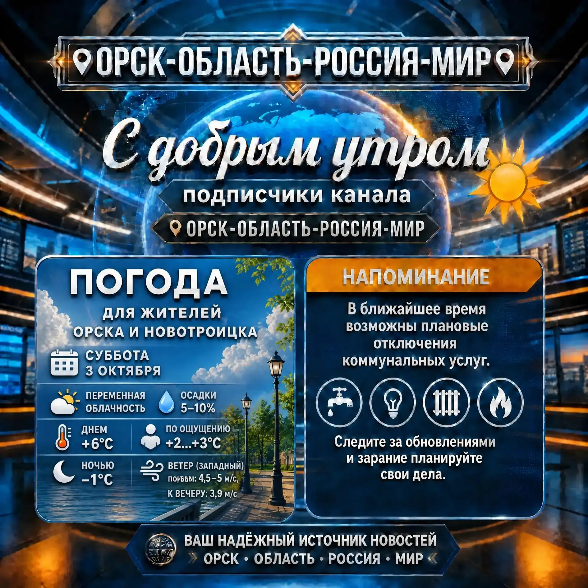 ☀️ Доброе утро, дорогие подписчики нашего канала 📌Орск-Область-Россия-Мир📌