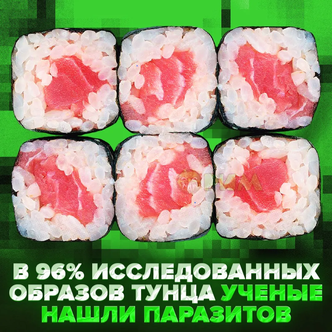 😐 Только 4% тунца НЕ СОДЕРЖАТ паразитов — исследование
