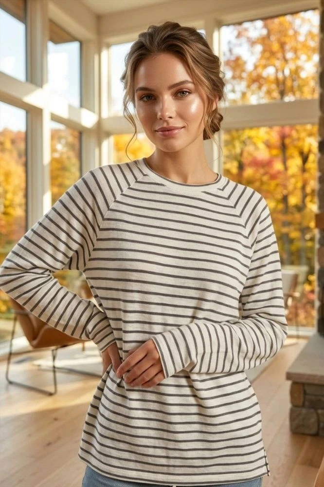 Новинка! Лонгслив в полоску OVERSIZE (хлопок)