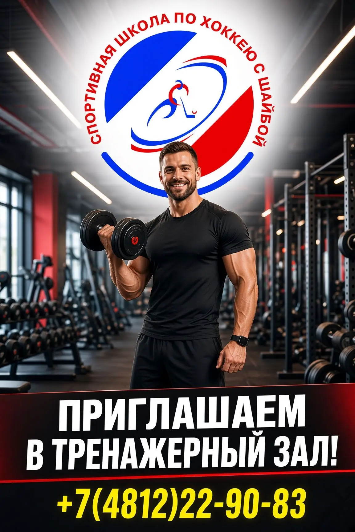 В СОГБОУДО «Спортивная школа по хоккею с шайбой» работает современный тренажерный зал, ...