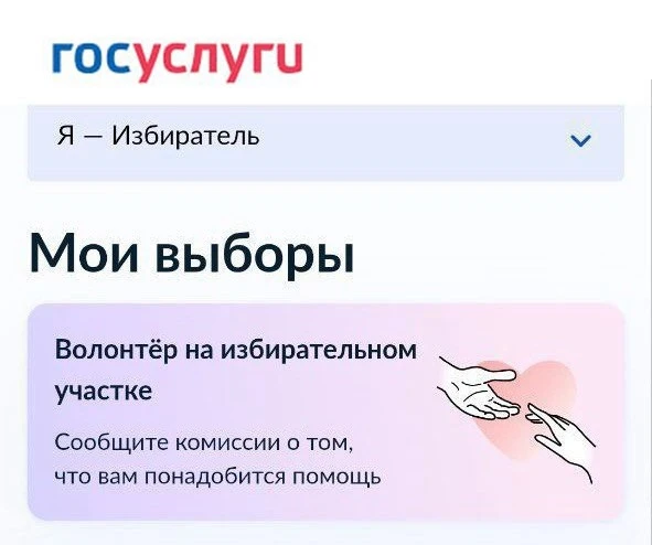 🙌🏻 Сервис «Волонтер на избирательном участке» начал свою работу!