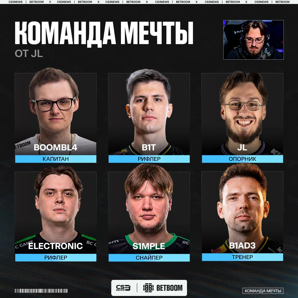 🙂 Я не эксперт, но, если во времена CS:GO в этот состав добавить 🇷🇺 Perfecto вместо ...