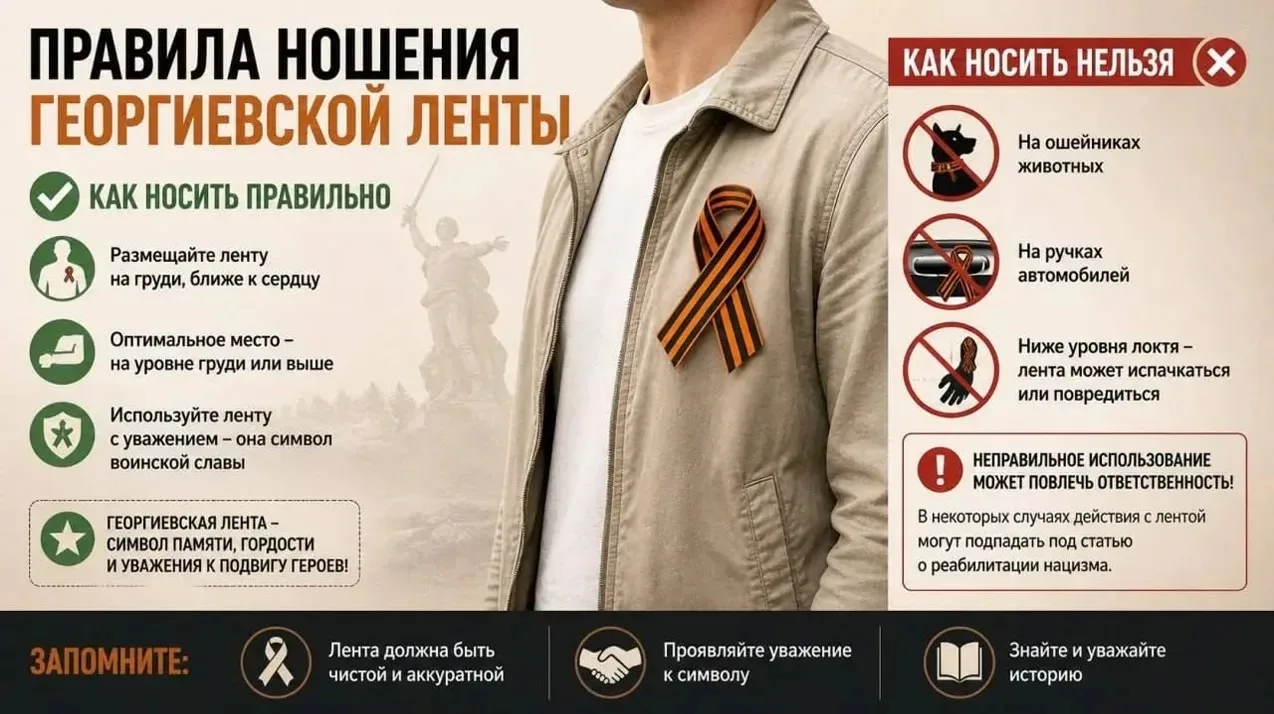 🧡🖤 Старт акции «Георгиевская ленточка» — память у сердца  В преддверии 9 Мая по всей стране стартова