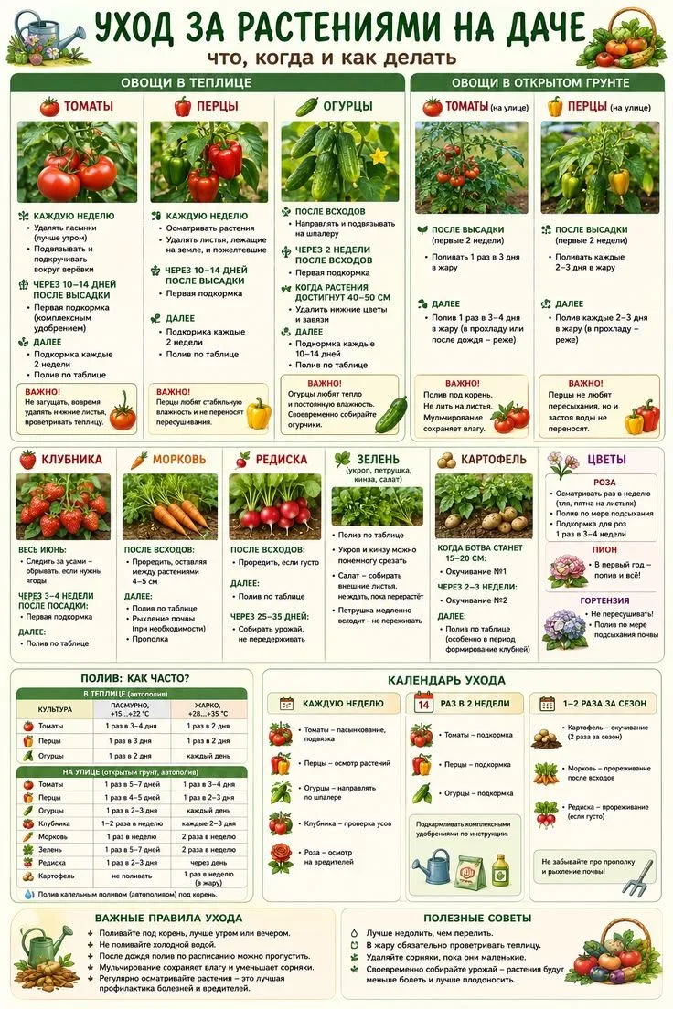 Уход за растениями на даче