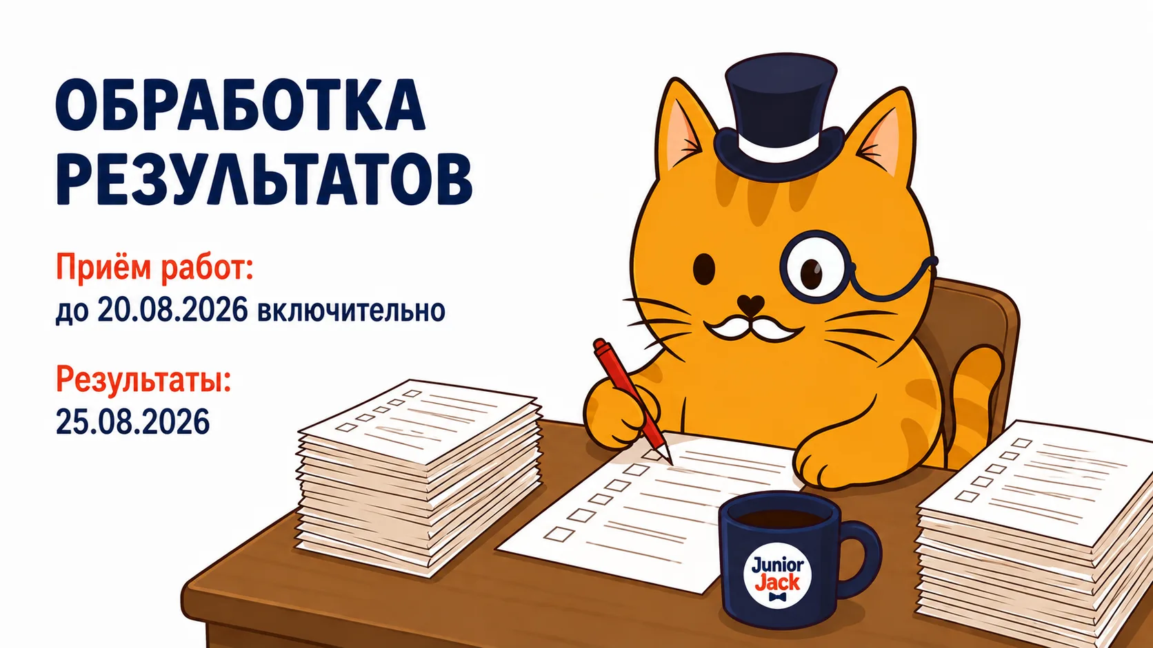 📝 Завершена регистрация на участие в августовском конкурсе Junior Jack.