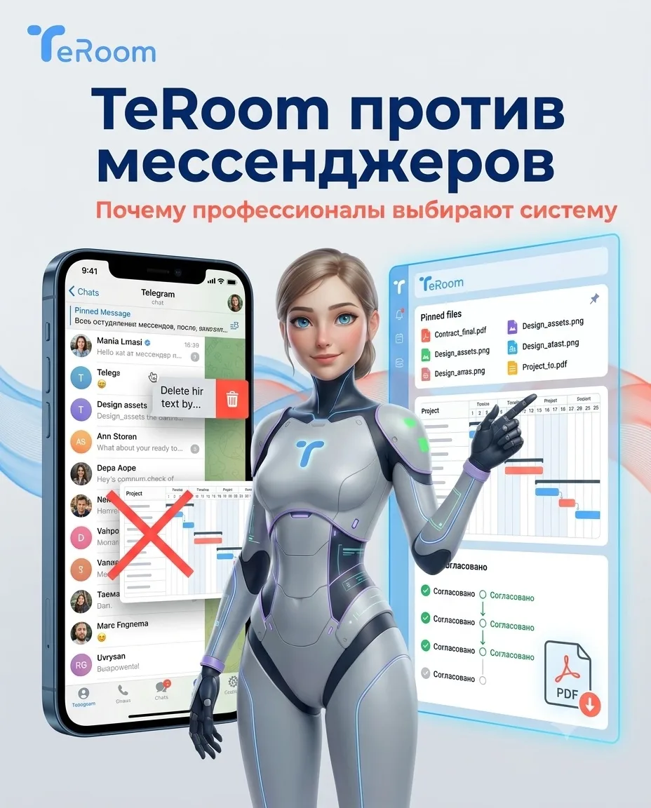 TeRoom против мессенджеров: почему профессионалы выбирают систему 🥊📱