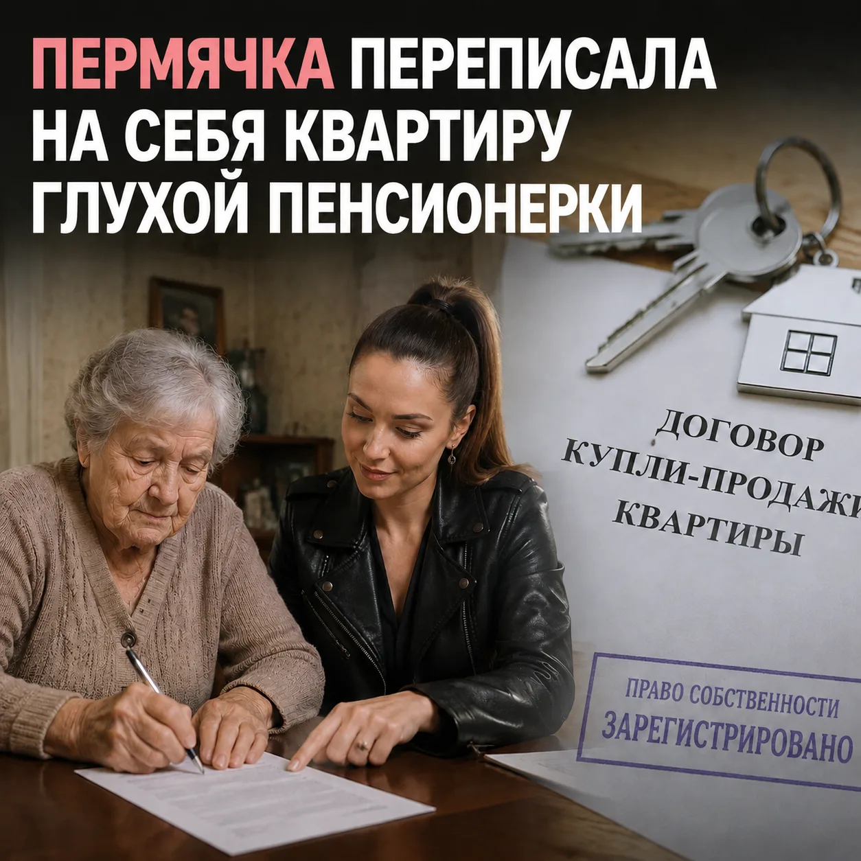 🏠 Пермячка переписала на себя квартиру глухой пенсионерки