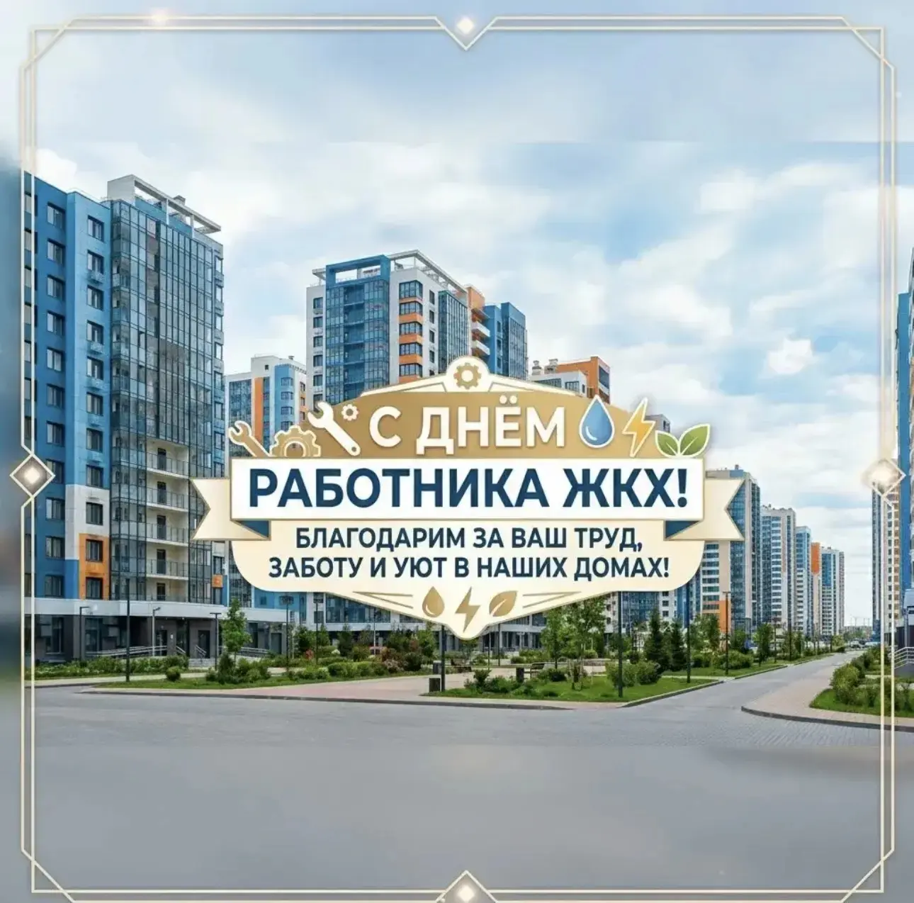 🎉 Уважаемые коллеги и сотрудники сферы жилищно-коммунального хозяйства!  Поздравляем вас с Днём рабо