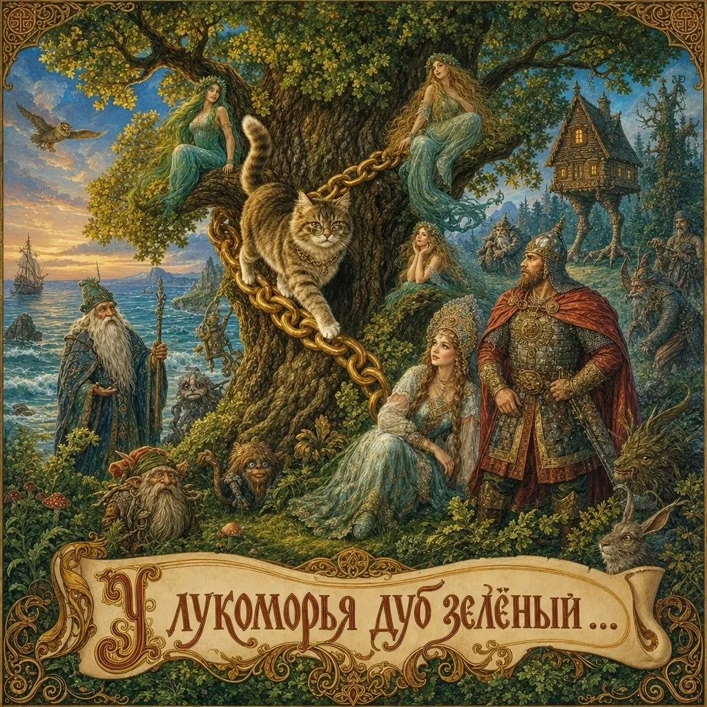🌳🐈‍⬛У Лукоморья дуб зелёный... 🌿🐱