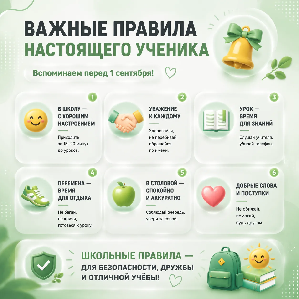 🎒 Важные правила настоящего ученика школы