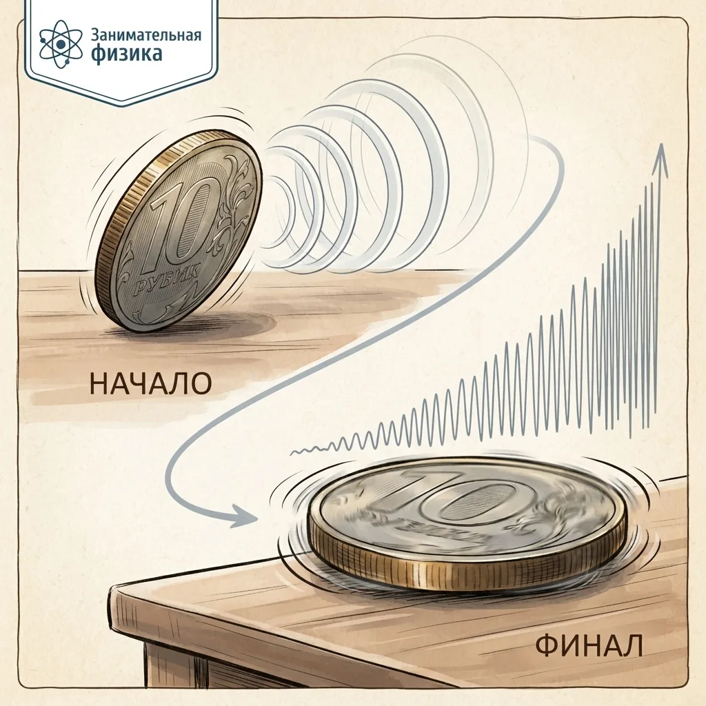 🪙 ПАРАДОКС ВРАЩАЮЩЕЙСЯ МОНЕТЫ: КУДА ОНА КАТИТСЯ В КОНЦЕ?