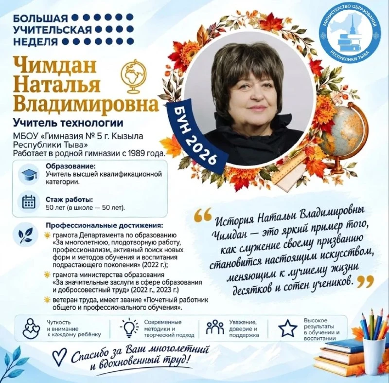 🎓 50 лет в педагогике: учитель технологии из Кызыла делится опытом