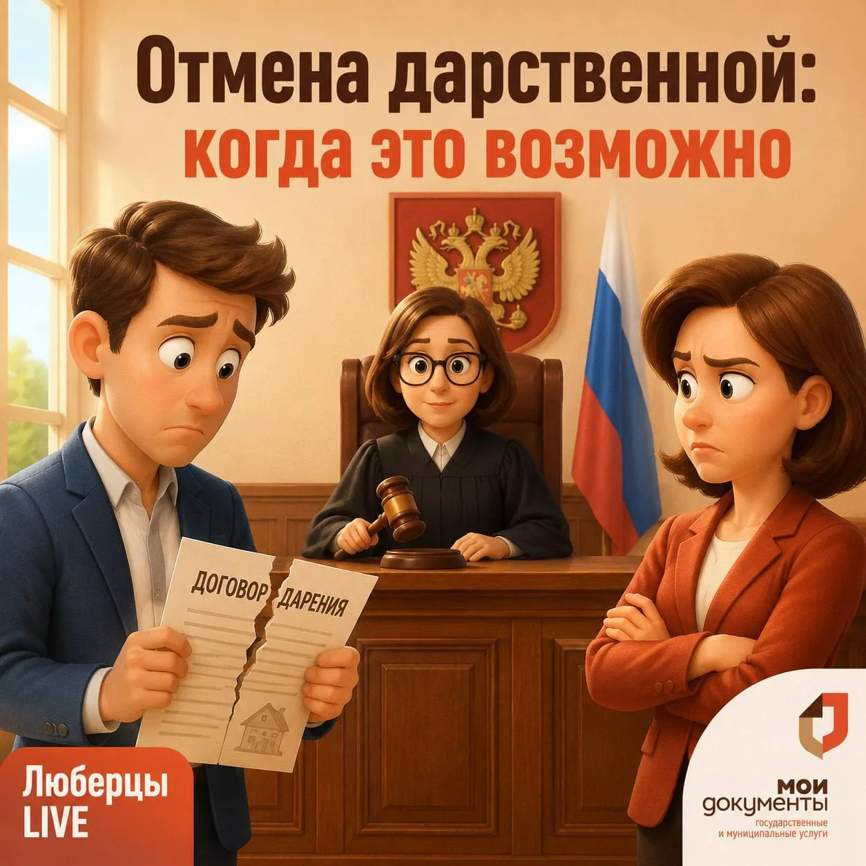 Отмена дарственной: когда это возможно

При безвозмездной передаче недвижимости, машины и другого до