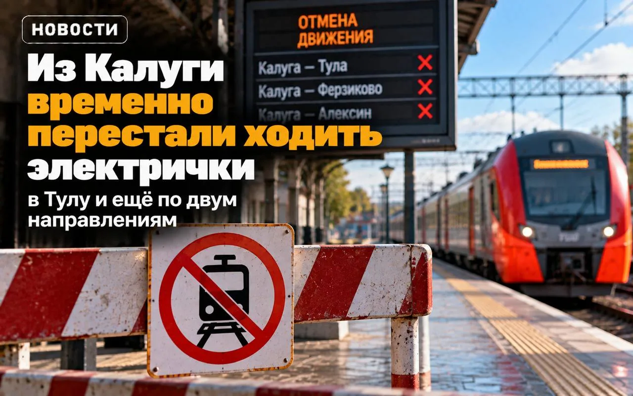 🚉 Из Калуги временно перестали ходить электрички в Тулу и ещё по двум направлениям