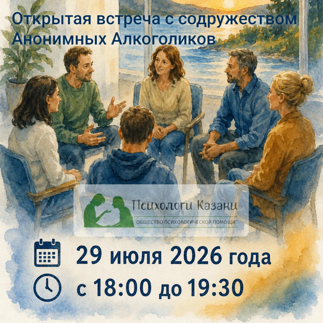 29 июля 2026 года приглашаем вас на открытую встречу с Содружеством Анонимных Алкоголик...
