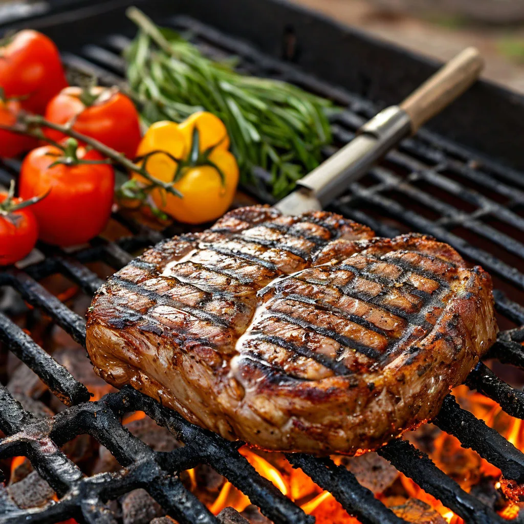 🍖 Стейк свинины на мангале — это настоящий праздник вкуса!
