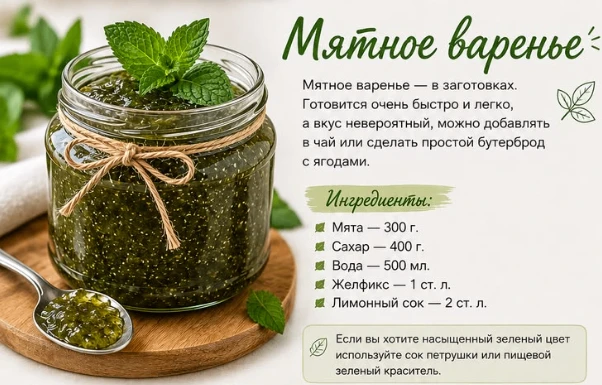 Мятное варенье для хорошего настроенья🍃