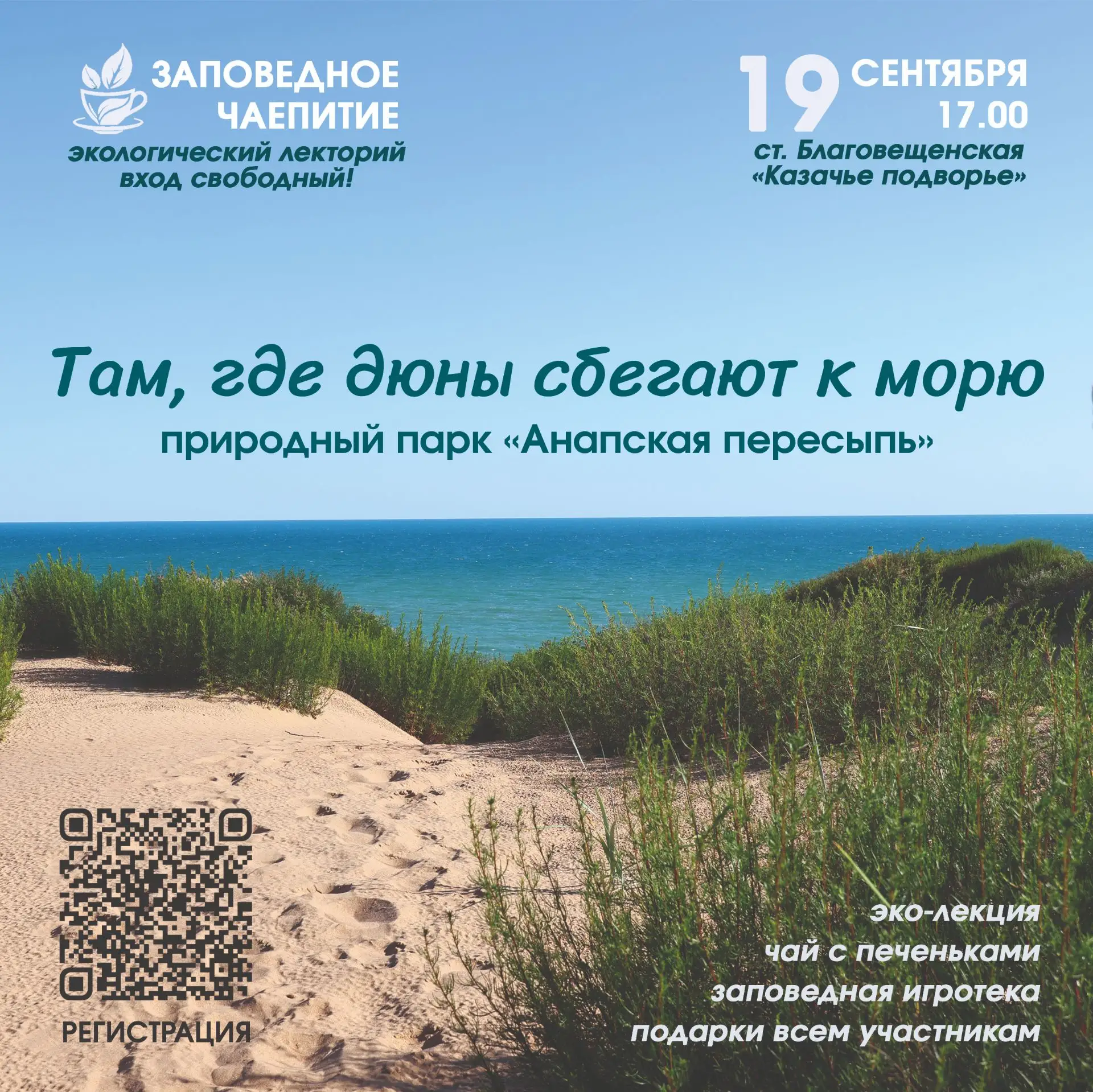 ☕️ Заповедное чаепитие на Анапской пересыпи!