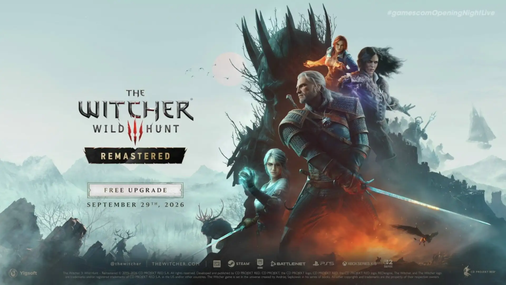 Анонсировано бесплатное для владельцев игры переиздание The Witcher 3 Wild Hunt