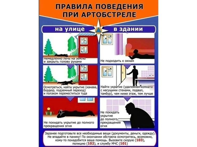 ❗ Памятка по действиям при артобстреле. Сохраните, покажите родным. Главное: на улице —...