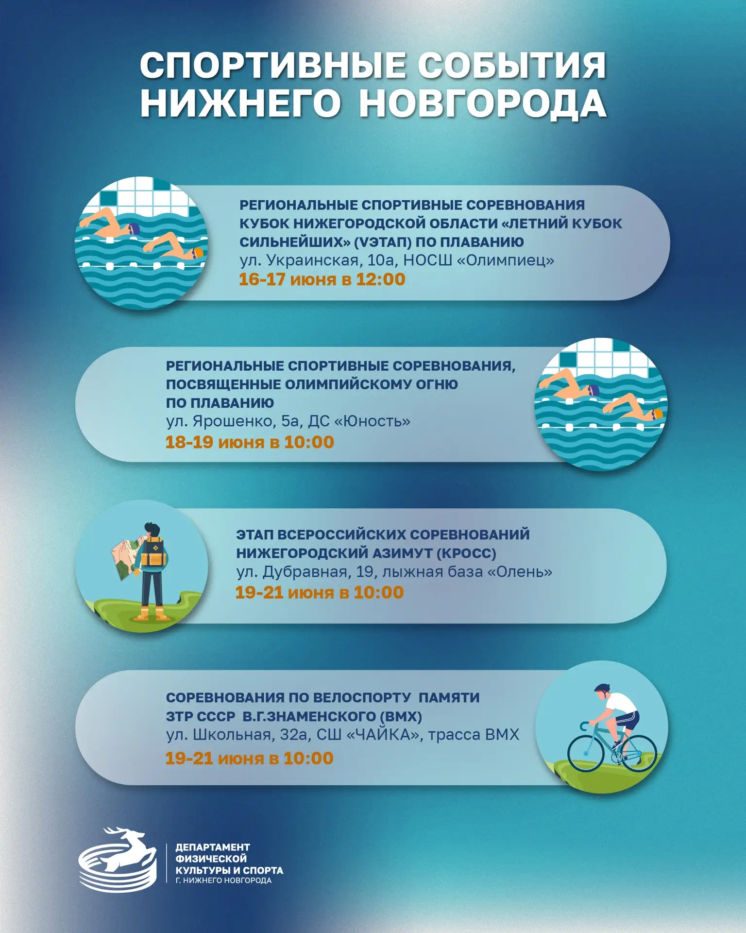 🧡Делимся афишей городских спортивных мероприятий на эту неделю