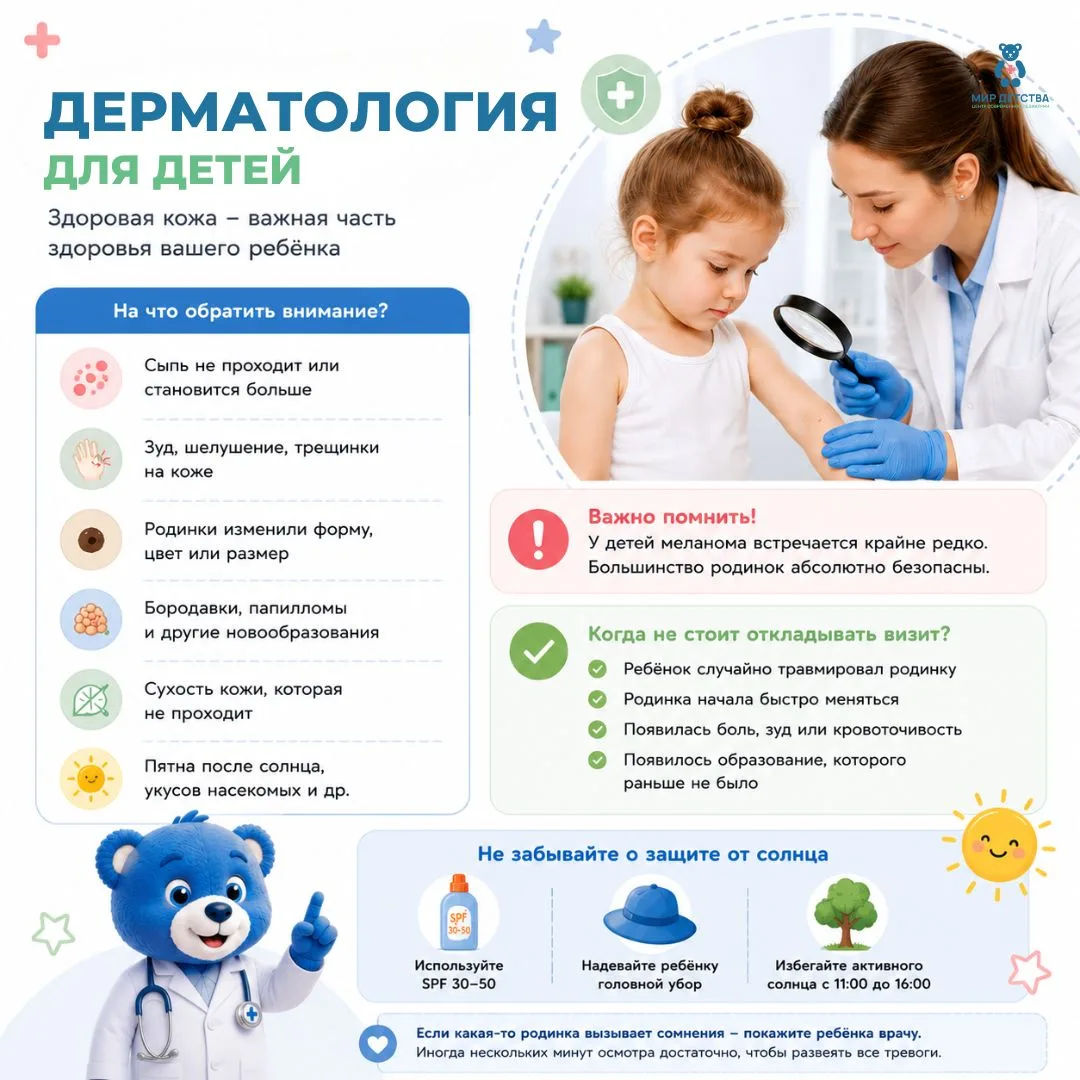 🧸 Когда детская кожа нуждается в лечении?

Кожа — самый большой орган нашего организма и один из пе
