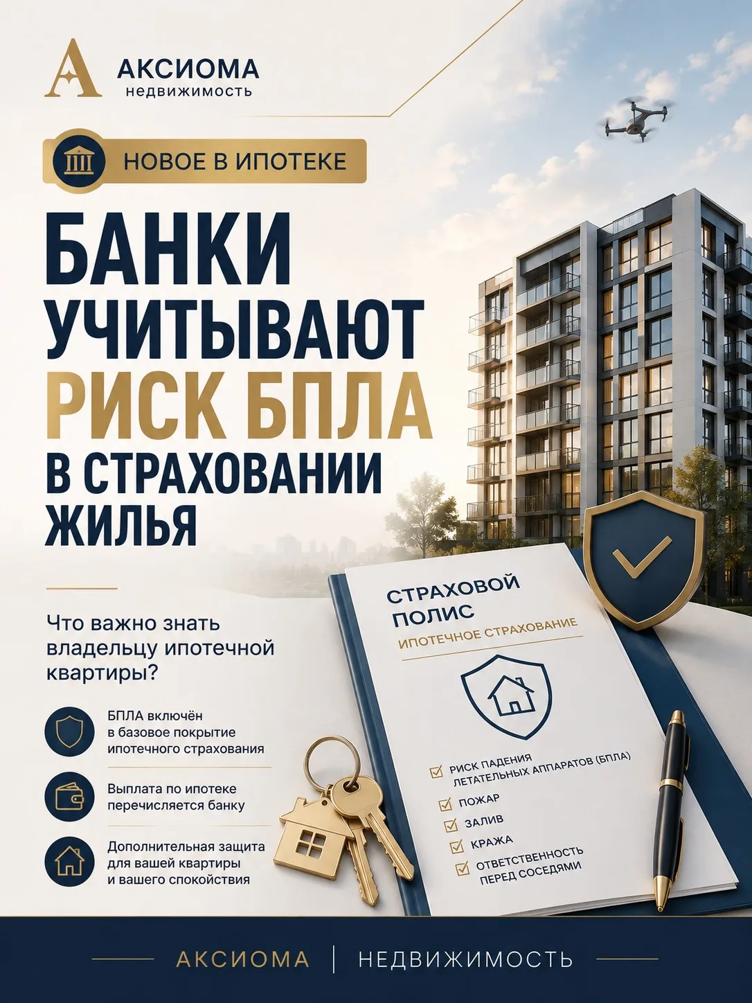 🏦 Ипотечные квартиры начали страховать от БПЛА.