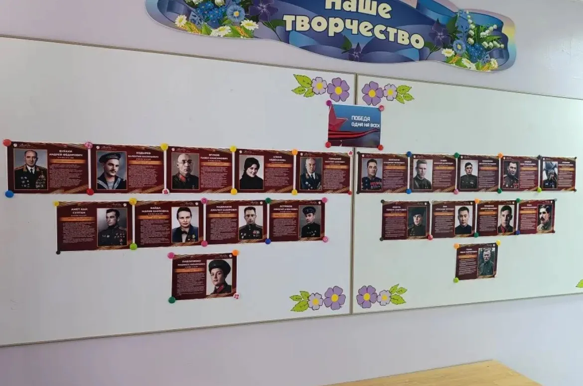 В холле детского сада открылась фотовыставка «Победа. Одна на всех», приуроченная к 81-...