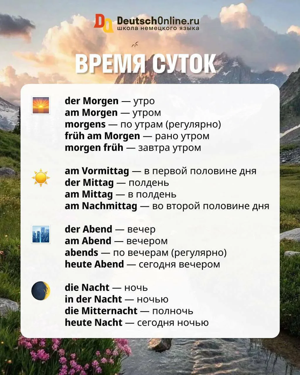 Три базовых слова, которые постоянно путают начинающие: Morgen, morgens, am Morgen  Разбираемся, в ч