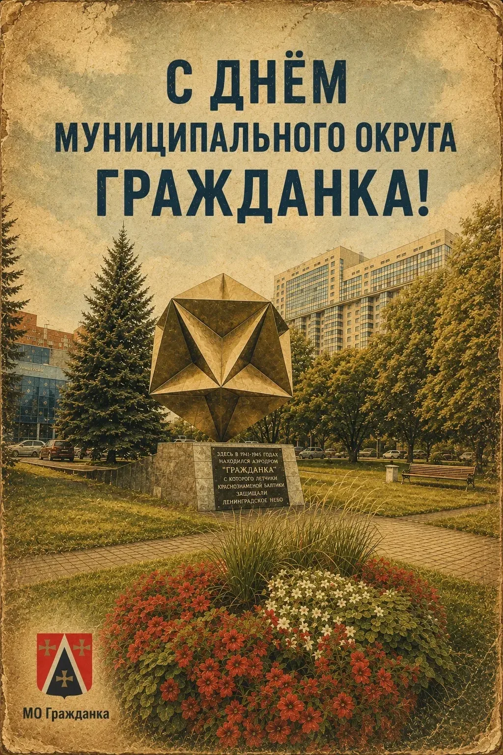 Дорогие жители! Поздравляю вас с Днём муниципального округа Гражданка!