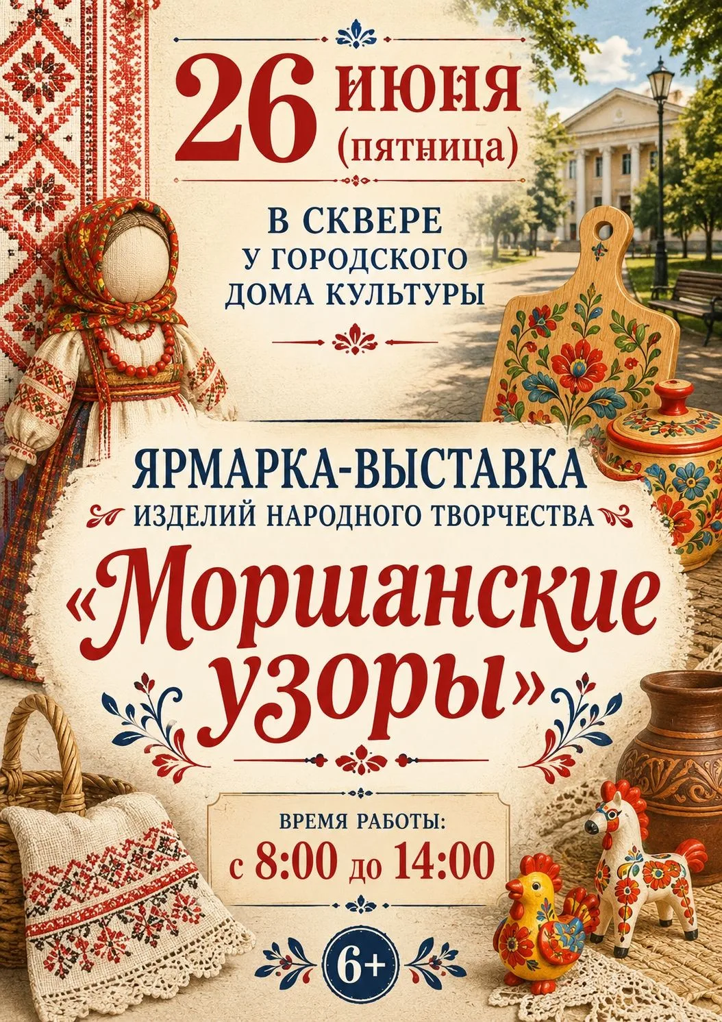 Внимание! 26 июня приглашаем всех на Ярмарку - выставку "Моршанские узоры", которая сос...