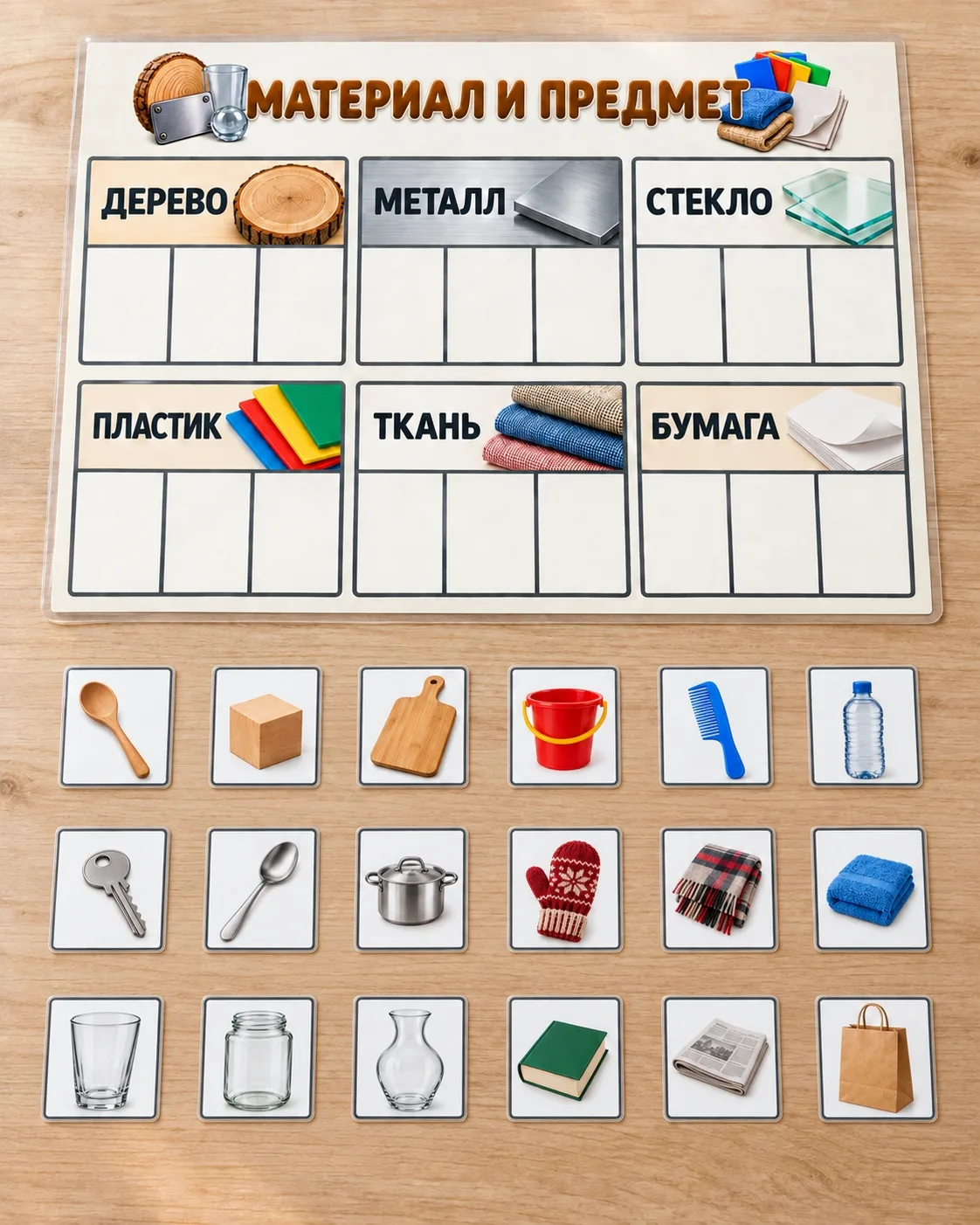 Дидактическая игра «Материал и предмет»