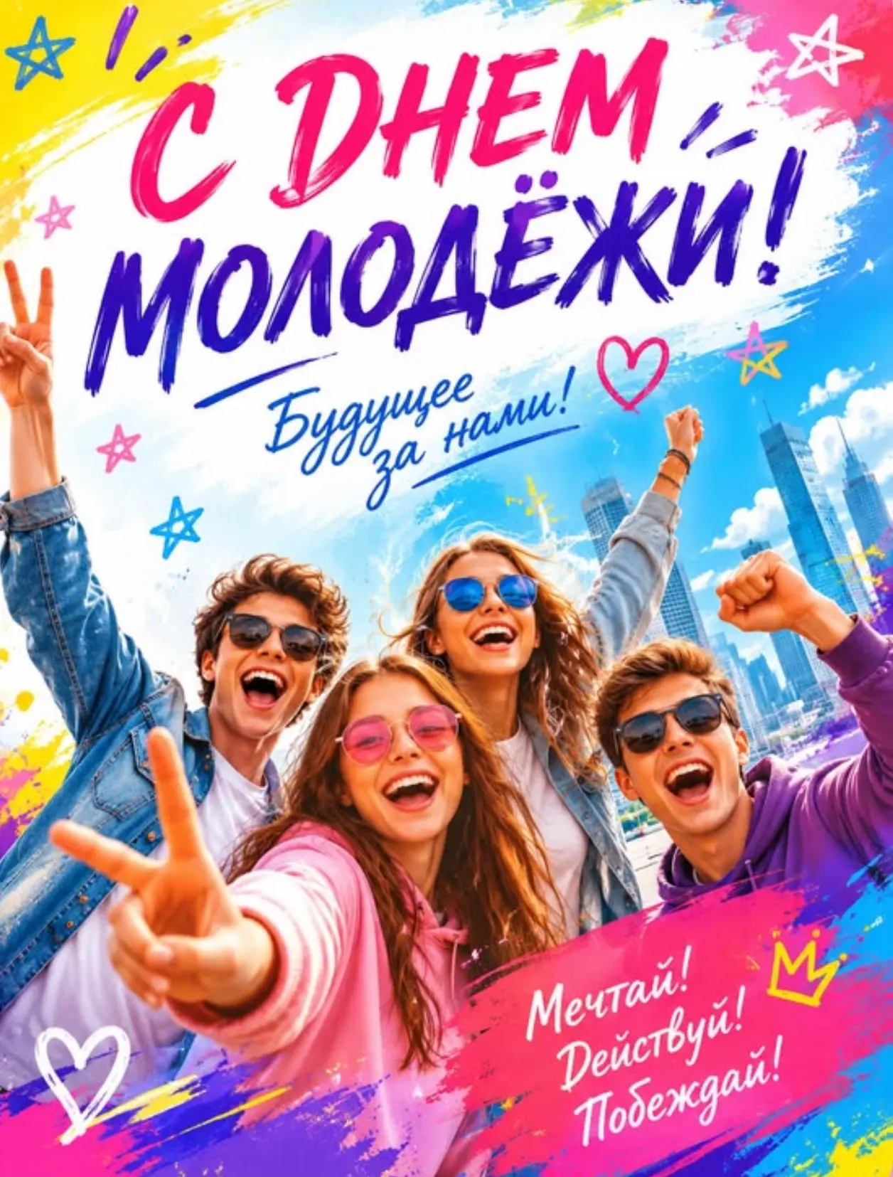 ✨ Дорогие друзья, поздравляем вас с Днем молодежи!