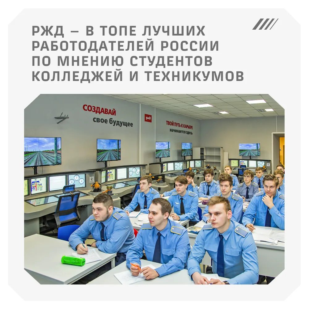РЖД — в топе лучших работодателей для студентов колледжей и техникумов. Вторые среди св...