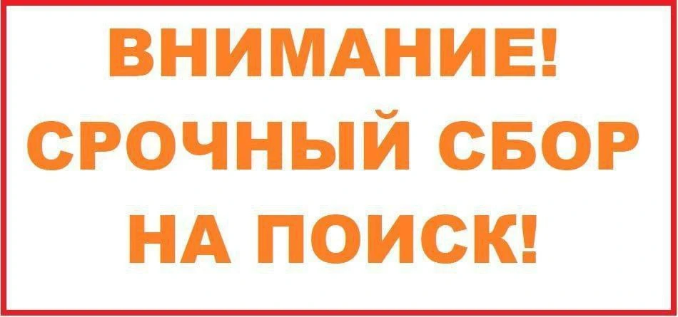 ВНИМАНИЕ! СРОЧНЫЙ СБОР НА ПОИСК!