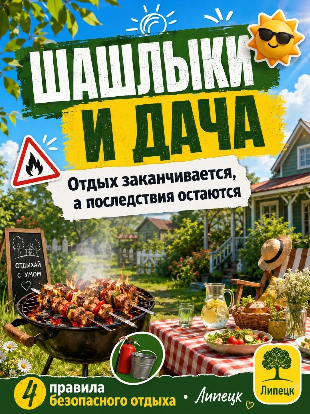 Выходные — отличный повод выбраться на дачу

Но отдых на природе не отменяет простых правил безопасн