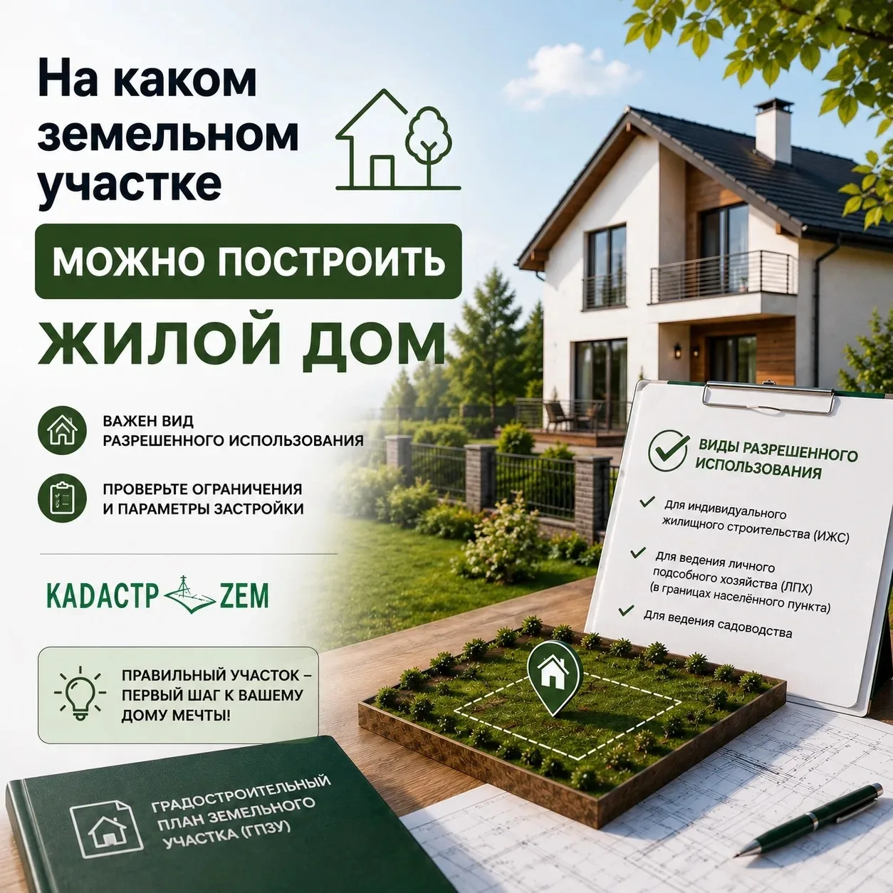 🏠 На каком земельном участке можно построить жилой дом?


Очень часто слышу:
💬 «Участок в собствен