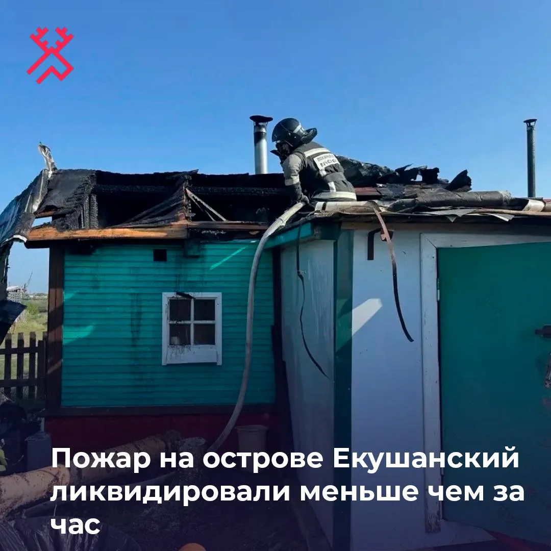 На острове Екушанский днём случился пожар.

14 июня в 15:00 в пожарную часть поступило сообщение о д