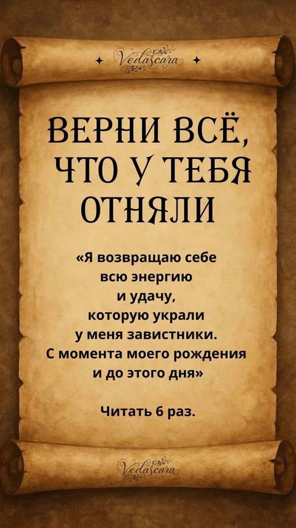 Читай 6 раз, на растущую луну, каждый день.