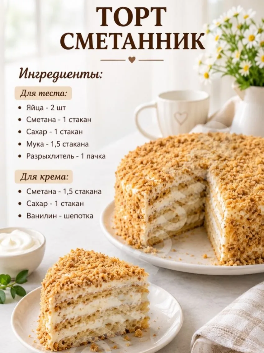 ТОРТ «СМЕТАННИК»