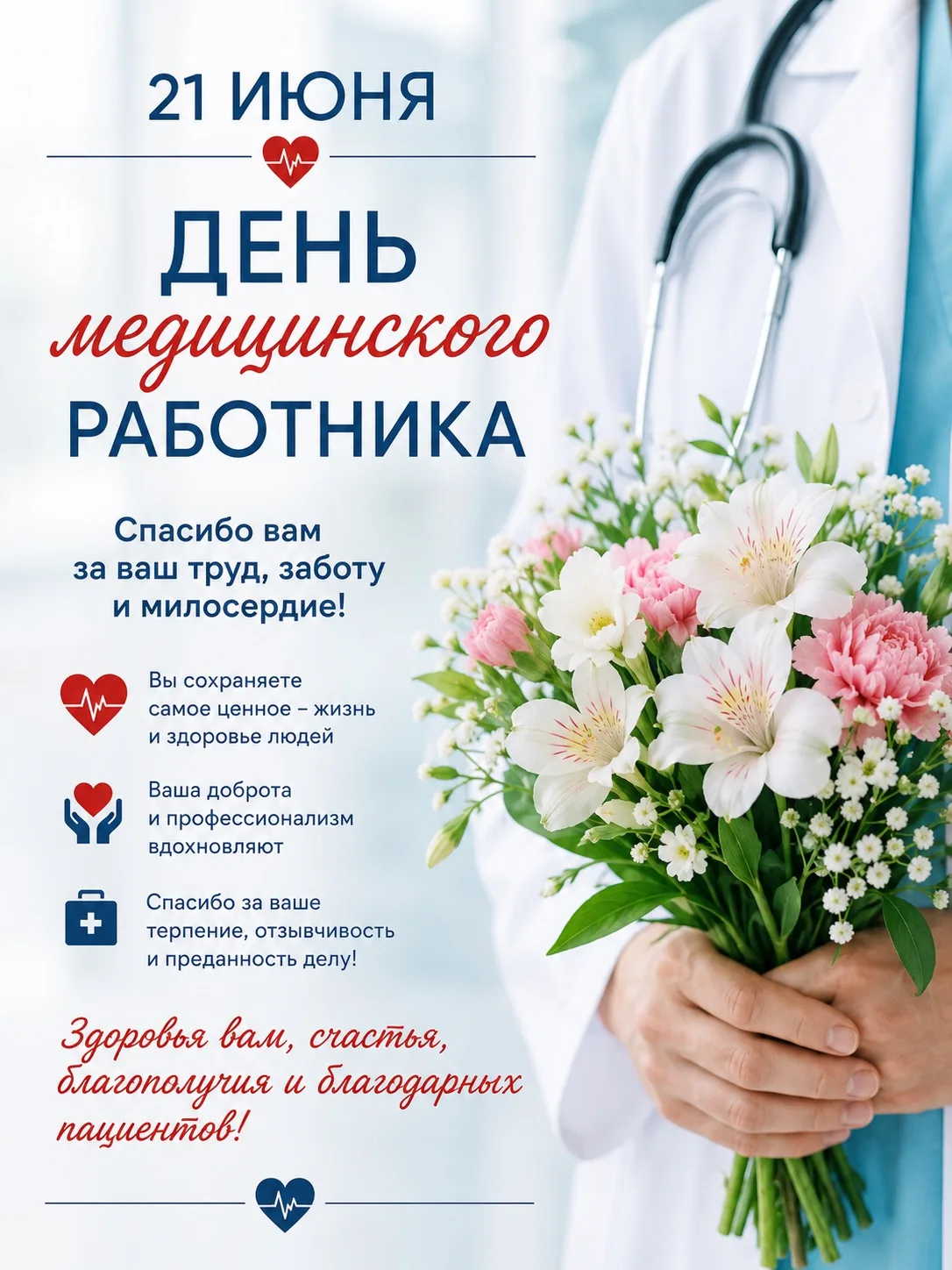 🩺 С Днём медицинского работника! 💙

Ежегодно в третье воскресенье июня в нашей стране отмечается Д
