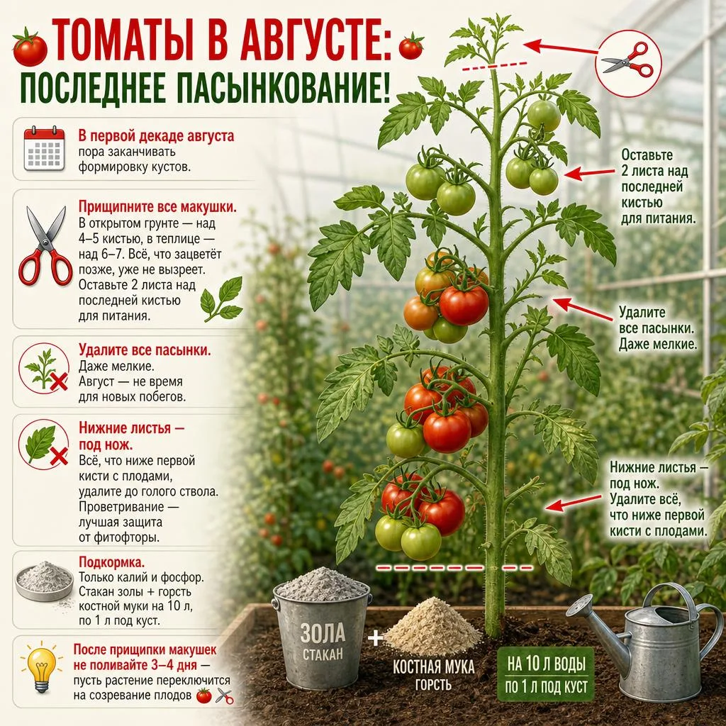 🍅 ТОМАТЫ В АВГУСТЕ: ПОСЛЕДНЕЕ ПАСЫНКОВАНИЕ! 🍅