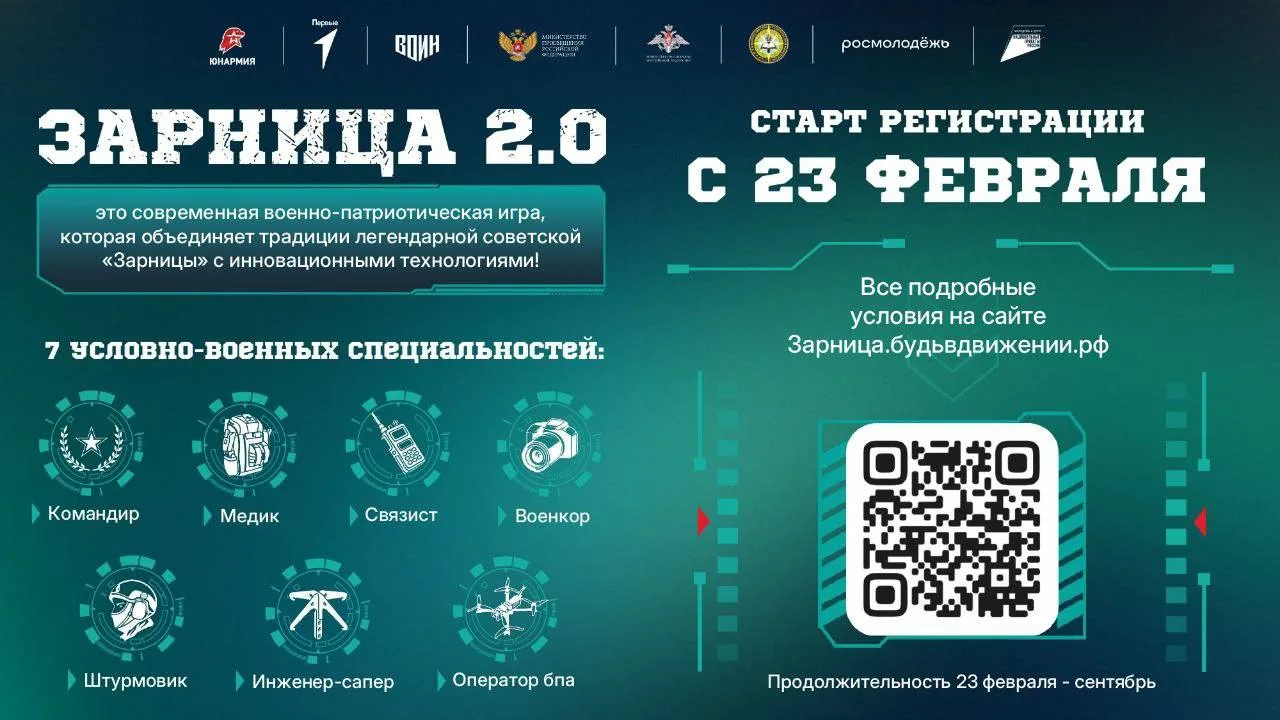 ⚡️Большая игра для больших достижений: «Зарница 2.0» ждет вашего ребенка!  Дорогие родители! Хотите,