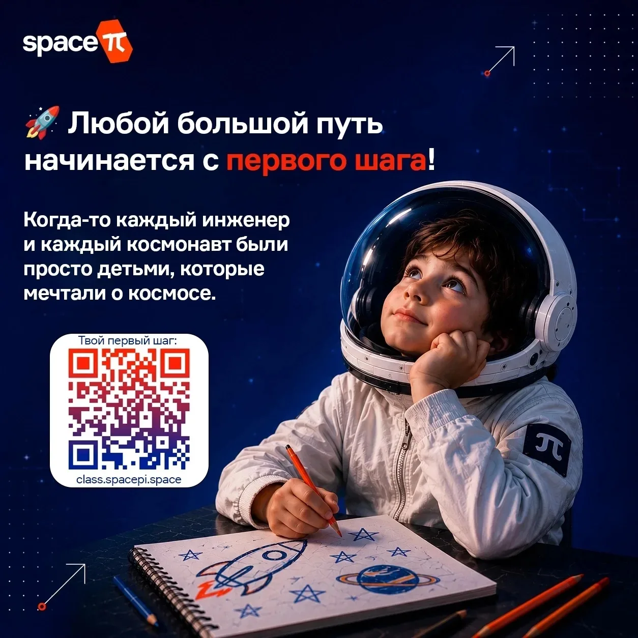 🚀 Проект Space π приглашает школьников сделать первый шаг к реальным космическим проектам.

Три сту