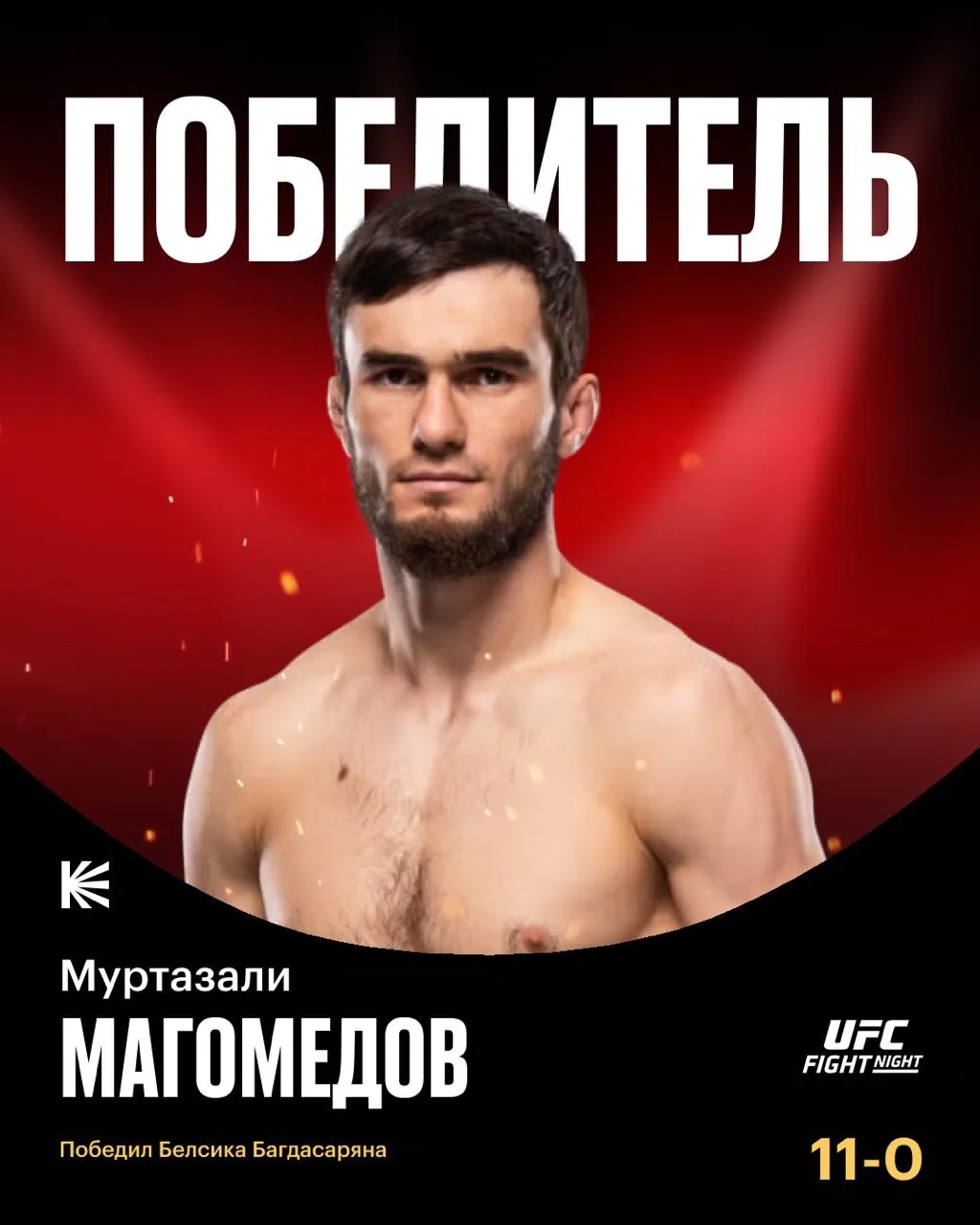 Непобежденный боец успешно дебютировал в UFC!

Муртазали Магомедов одержал победу над Мелсиком Багда