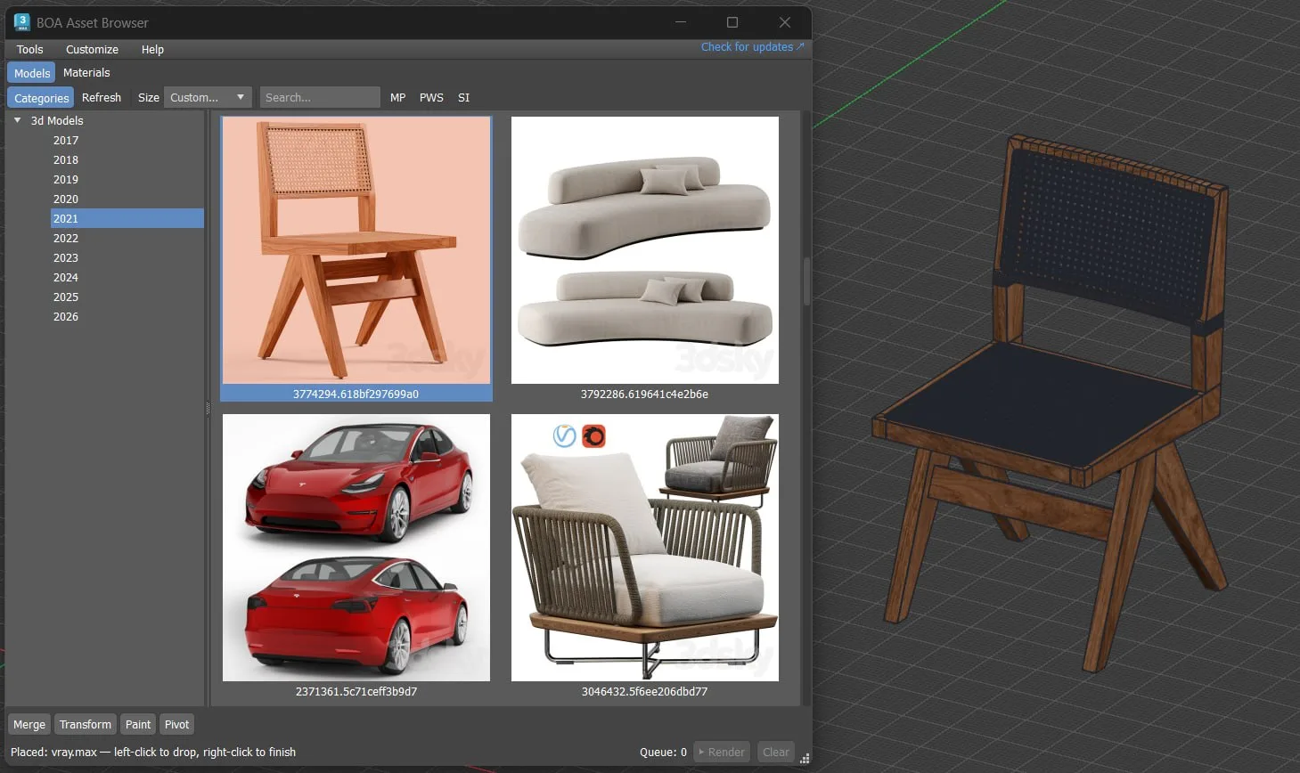 BOA Asset Browser - бесплатный ассет браузер для 😎 3dsMax.
BOA Asset Browser позволяет просматриват
