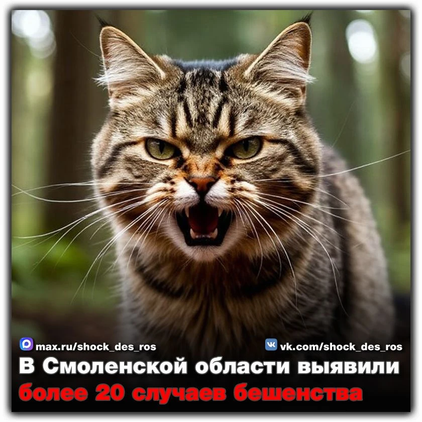 🔴 В Смоленской области выявили более 20 случаев бешенства  С начала года в Смоленской области было з